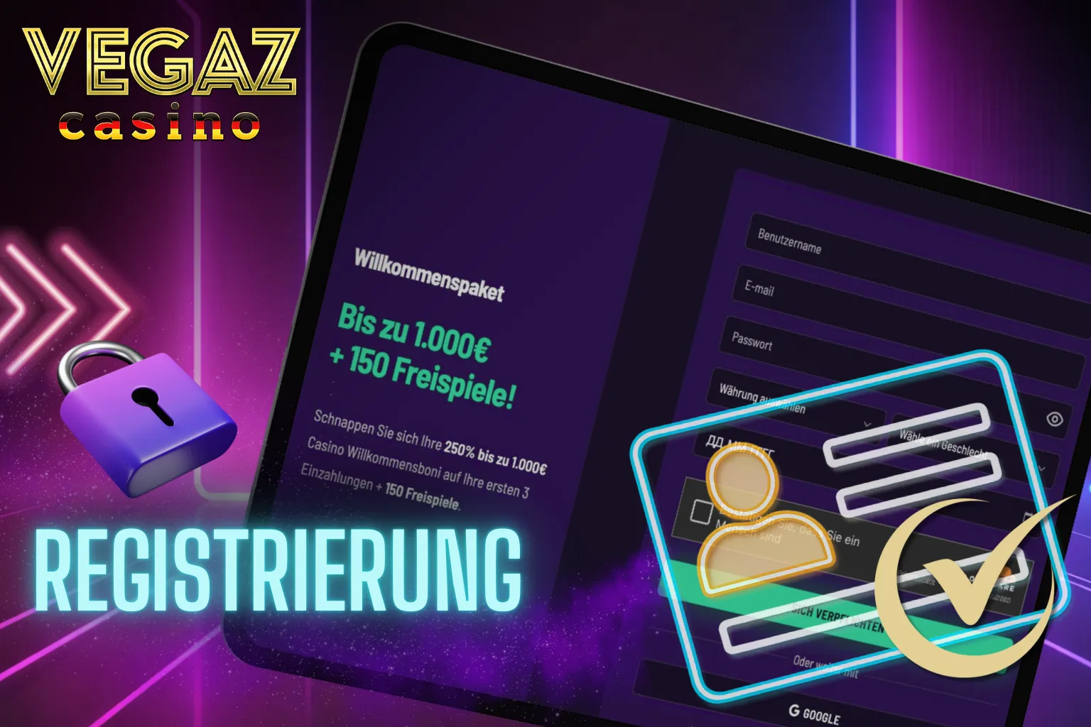 Ein Konto bei Vegaz zu erstellen ist ganz einfach.